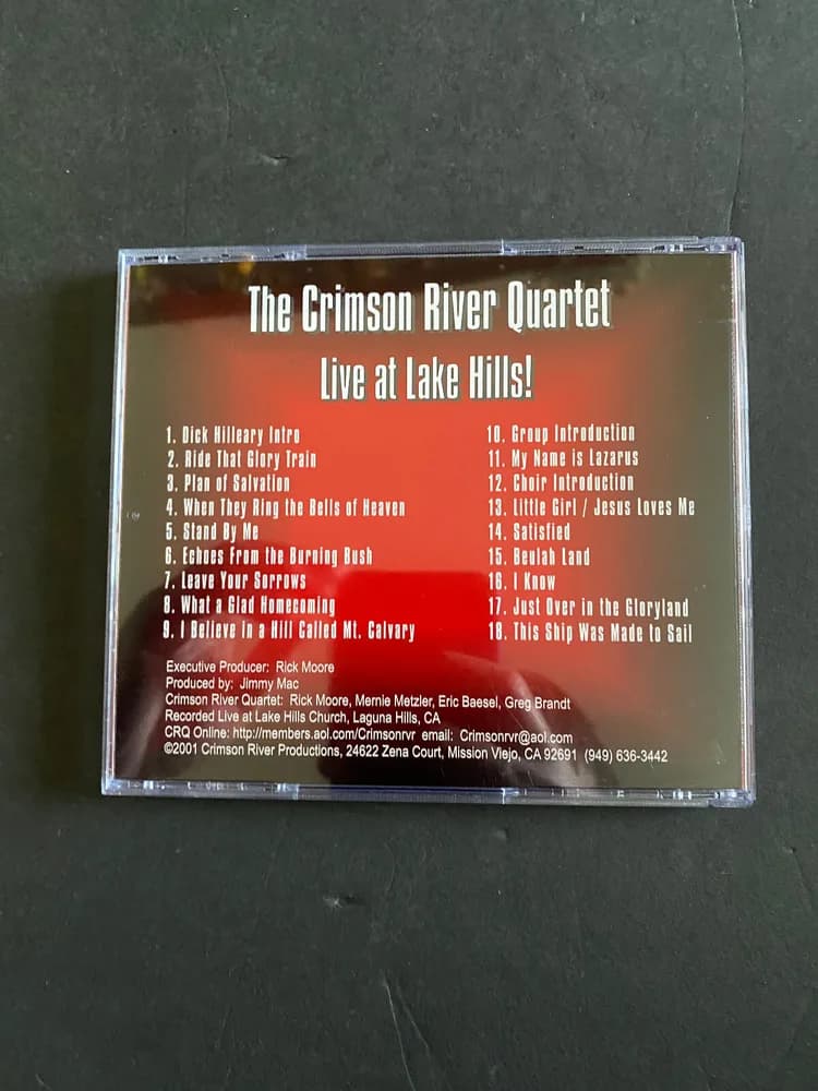 The Crimson River Quartet - Live At Lake Hills! (CD 2001) - Image 3