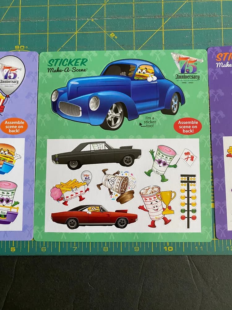 3 In N Out Burger 2024 Kids Make A Scene 75th Anniversary Sticker Lot So. Cal - Image 4