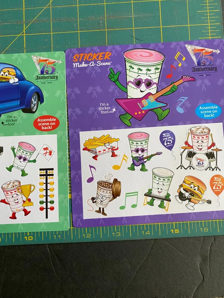 3 In N Out Burger 2024 Kids Make A Scene 75th Anniversary Sticker Lot So. Cal - Image 5