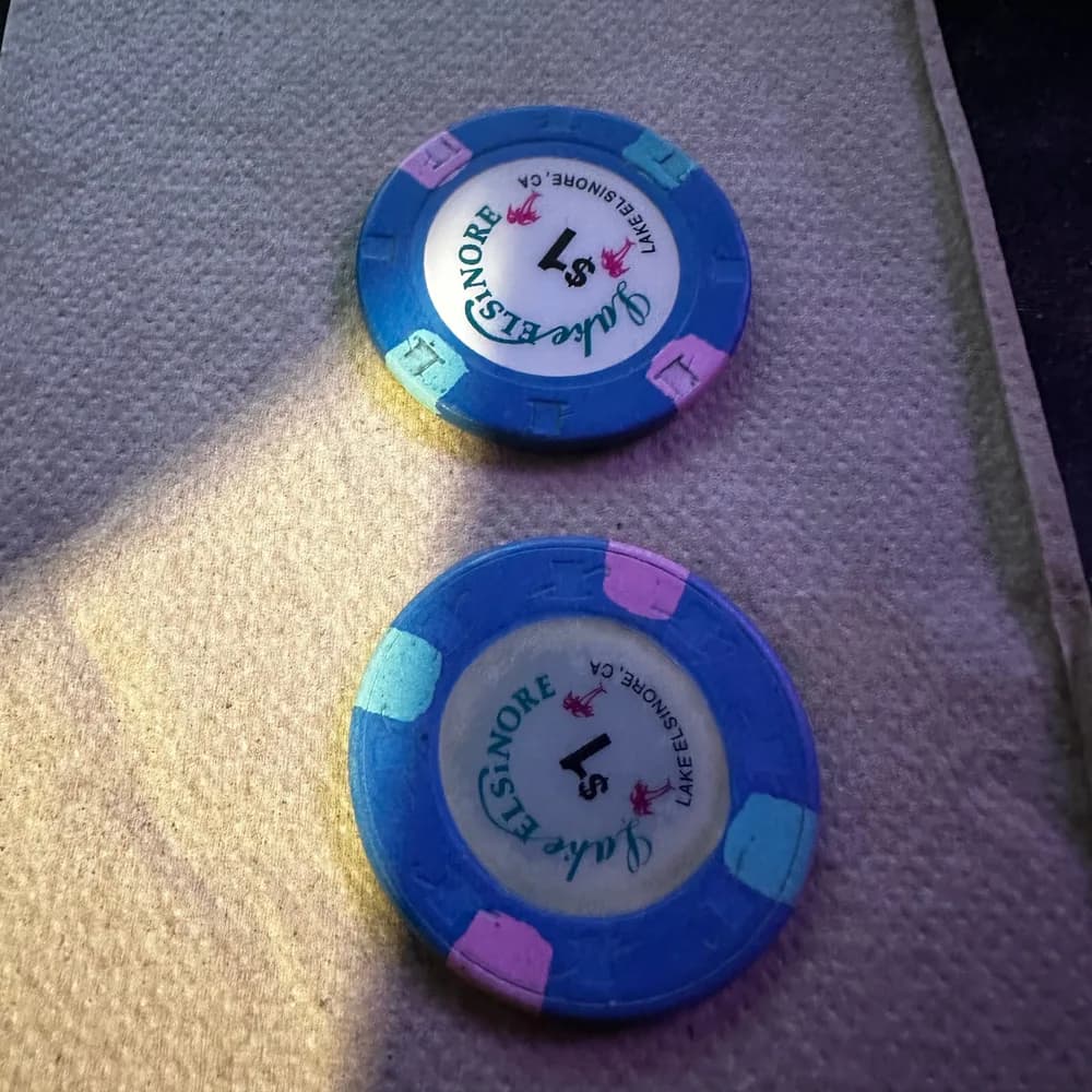 LOT OF 2:LAKE ELSINORE CASINO – Lake Elsinore CA – $1 Casino chip - Low shipping - Image 4