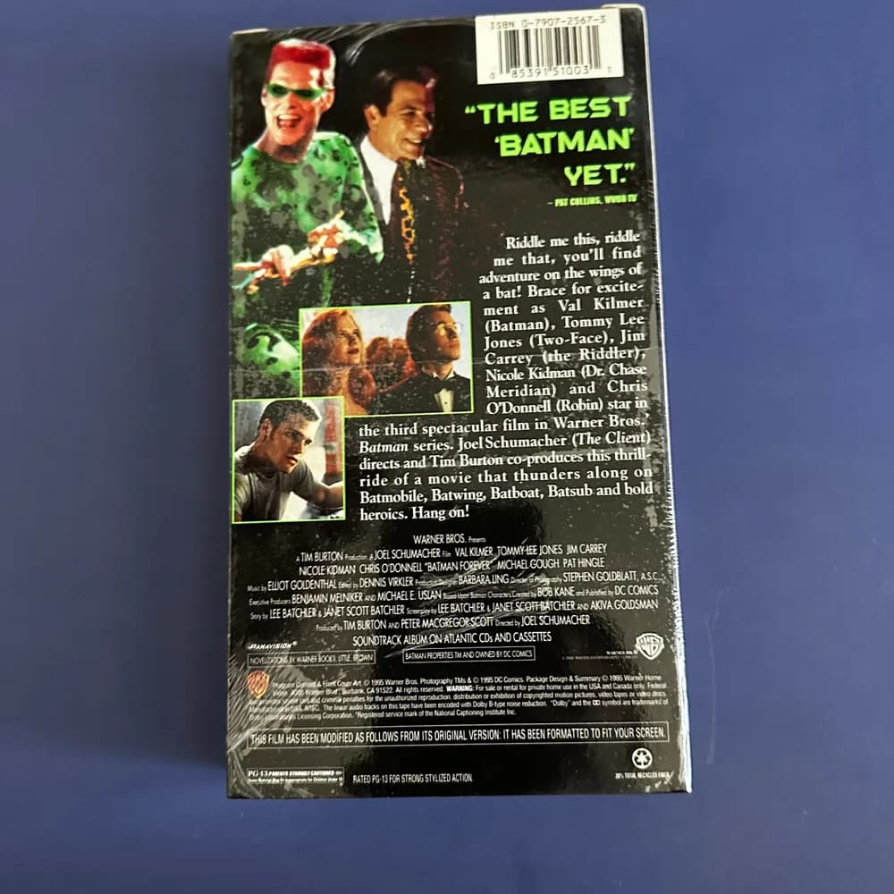 Batman Forever 1995 VHS Video Tape First Print Watermark Hype Sticker BRAND NEW - Image 3