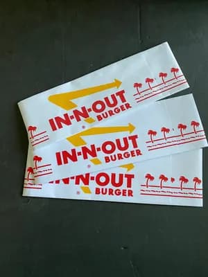 LOT OF 3: BRAND NEW IN -N -OUT BURGER Paper hats. 11" X 3". Fast Food Fun INNOUT