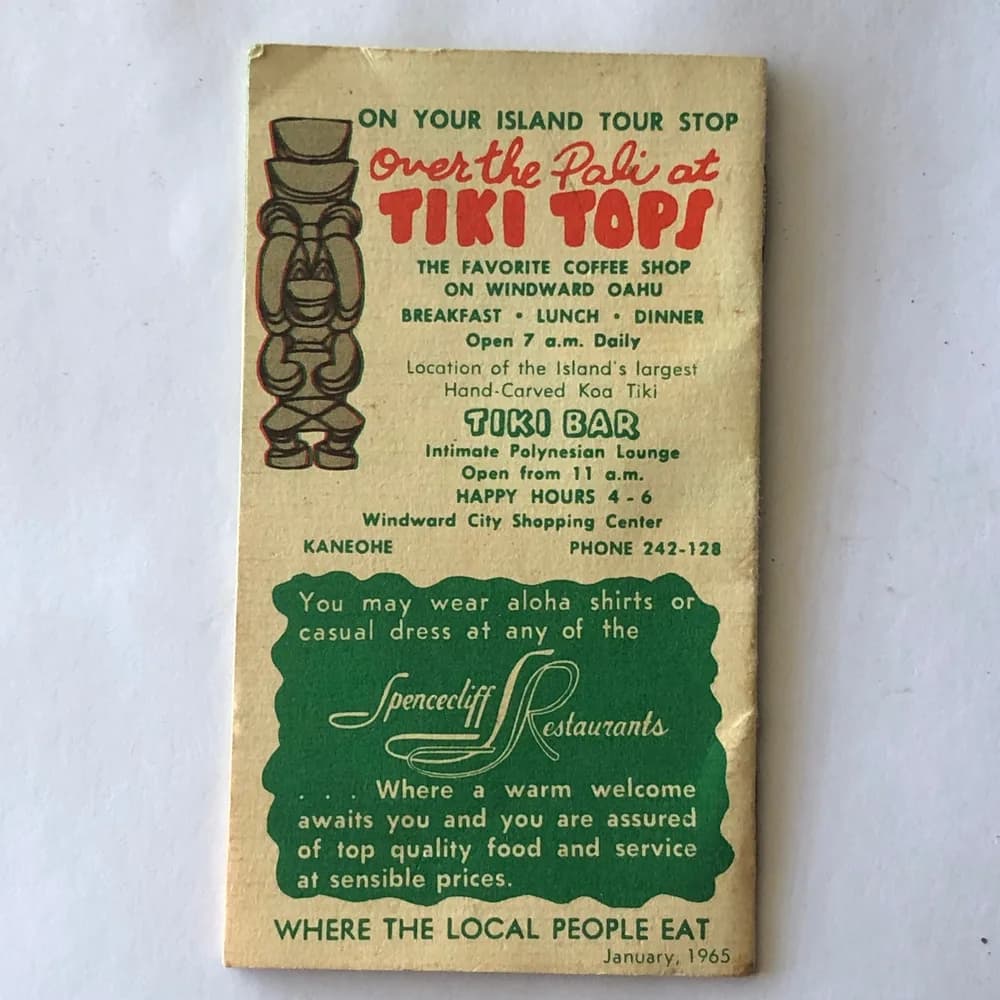 1960s Good Eating Guide Waikiki Honolulu Hawaii Tiki Bars Vintage Original - Image 2