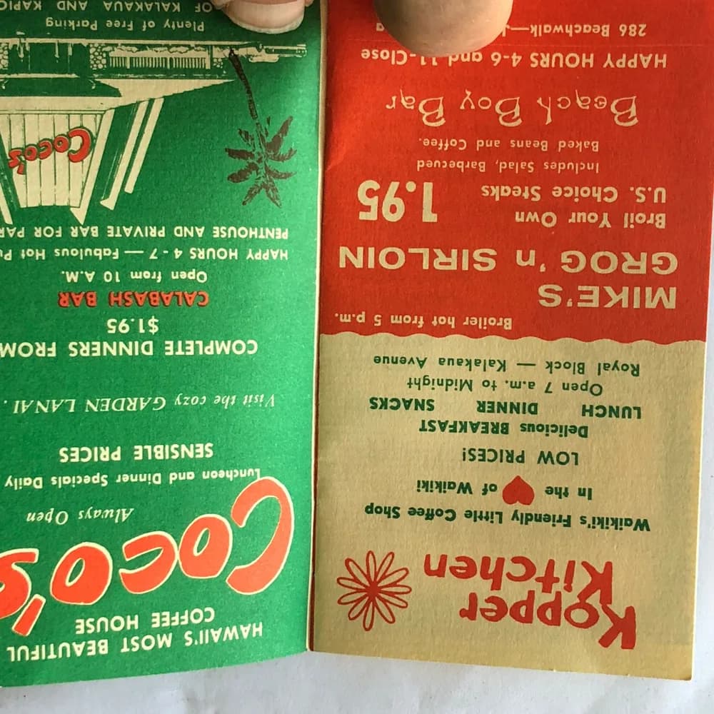 1960s Good Eating Guide Waikiki Honolulu Hawaii Tiki Bars Vintage Original - Image 8