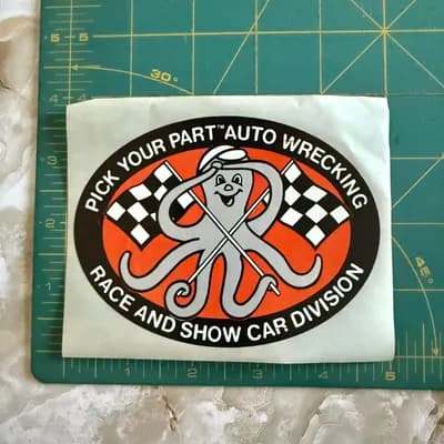 Vintage Pick Your Part Auto Wrecking Decal – Race & Show Car Division – Octopus
