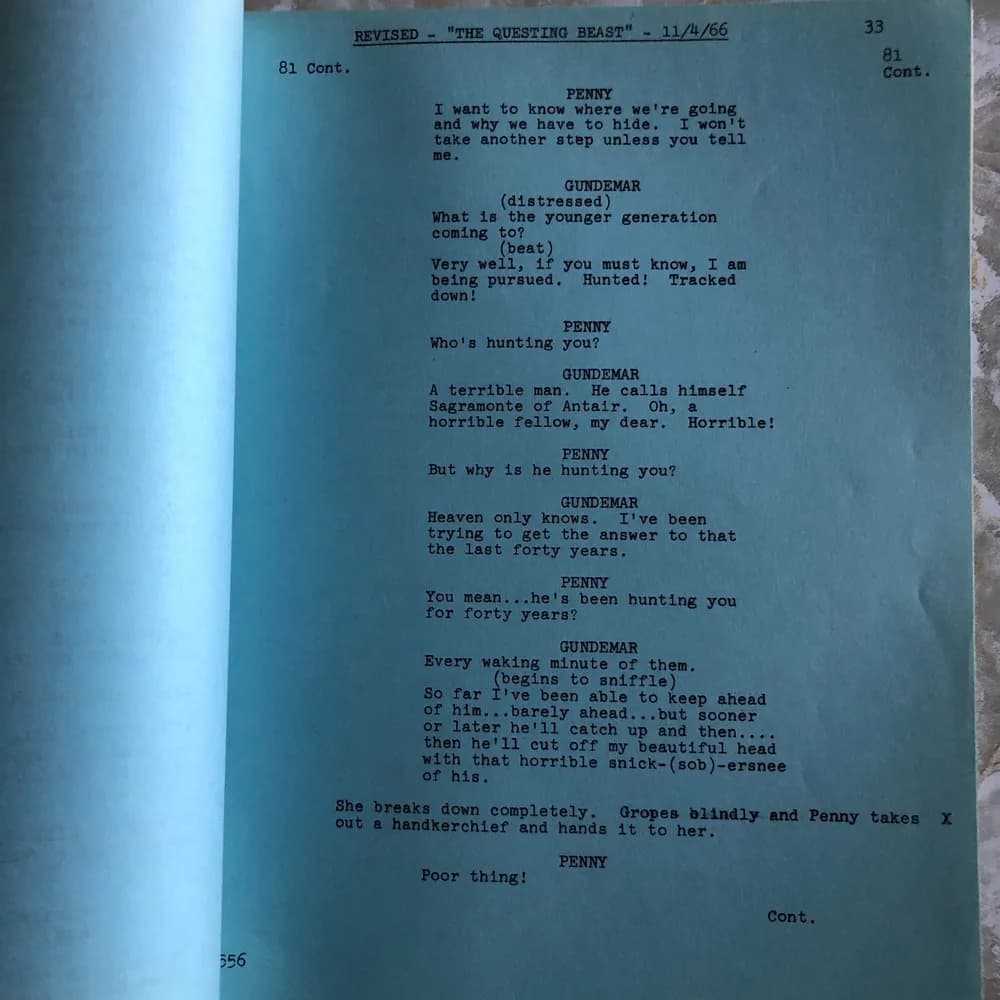 Lost in Space TV Show Original Screenplay Script 1966 "The Questing Beast" - Image 5