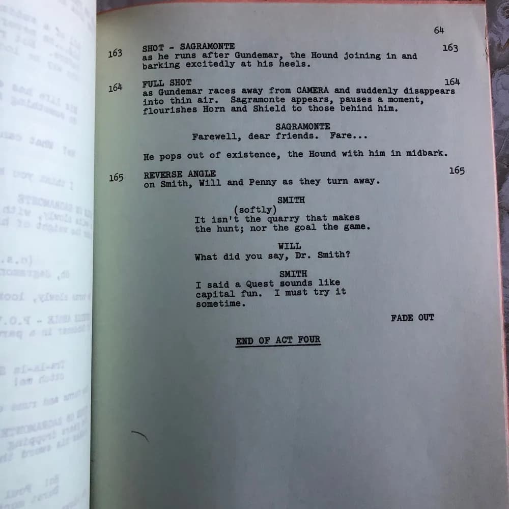 Lost in Space TV Show Original Screenplay Script 1966 "The Questing Beast" - Image 8