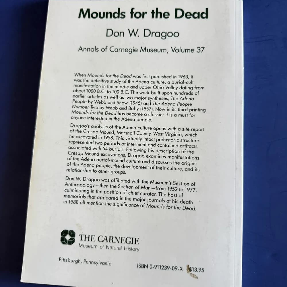 Mounds for the Dead (Annals of Carnegie Museum, Vol. 37), Don W. Dragoo, 9780911 - Image 3