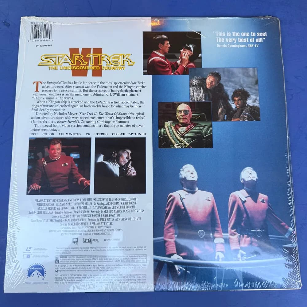 New Sealed Star Trek VI The Undiscovered Country (1992) Widescreen Laserdisc - Image 2