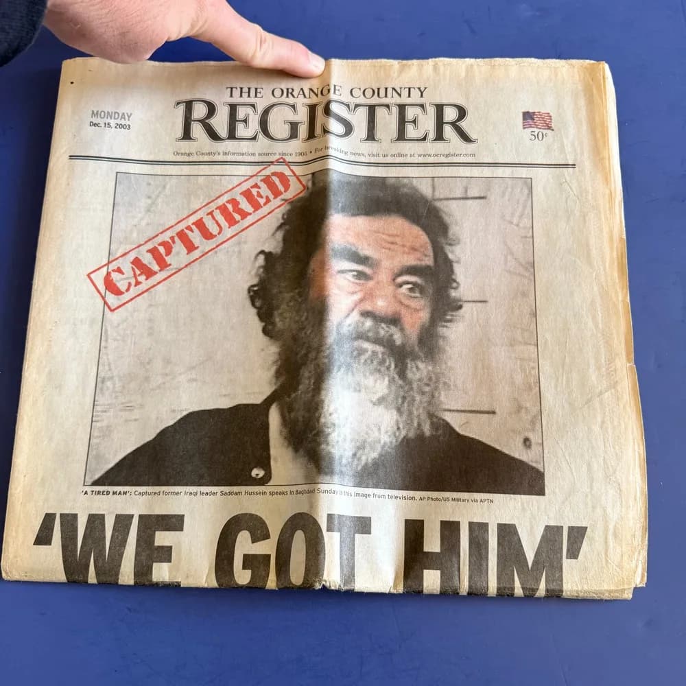 The Orange County Register Newspaper  Monday, December 15, 2003 'WE GOT HIM' - Image 2