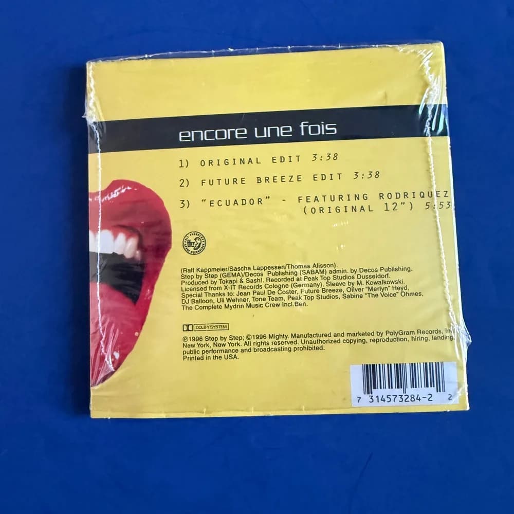 Encore Une Fois by Sash! – Electronic, Trance, Euro House – 1996 – CD - Image 3