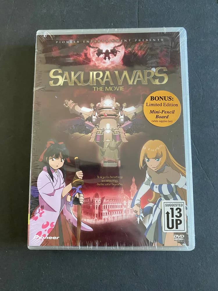 Sakura Wars: The Movie (DVD, 2003, Limited Edition w/Mini Pencil Board) SEALED