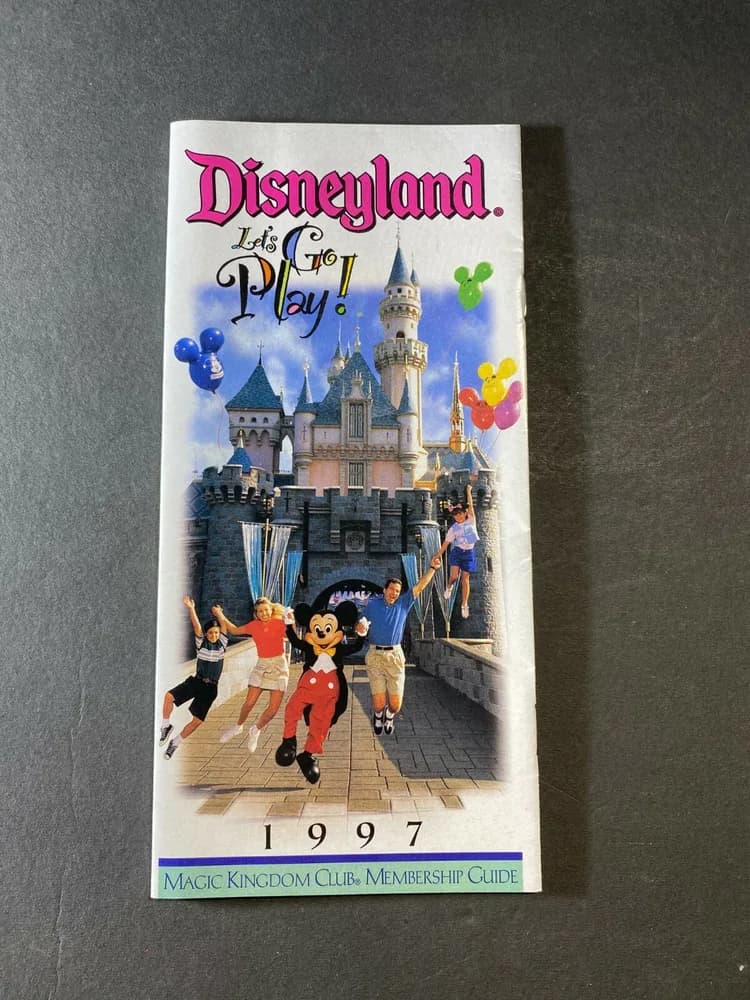 Vintage 1997 Disneyland Let's go play! Brochure Magic Kingdom Club Membership