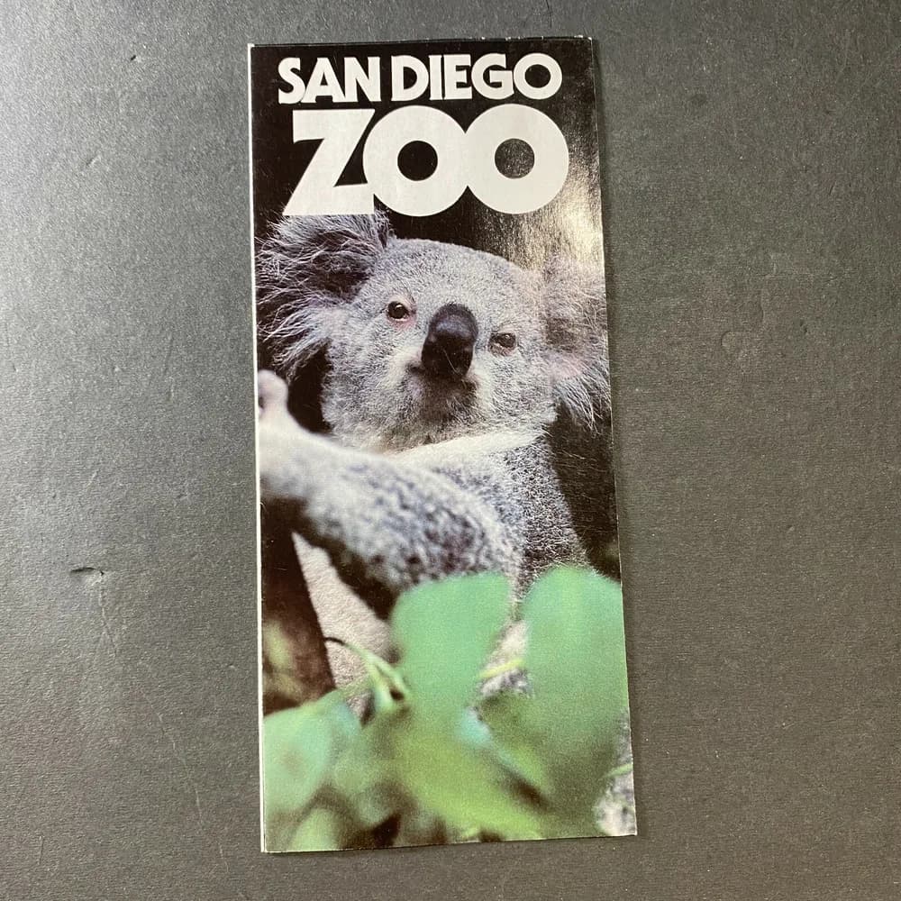 San Diego Zoo Brochure California Koala Bear Wild Animal Park Vintage