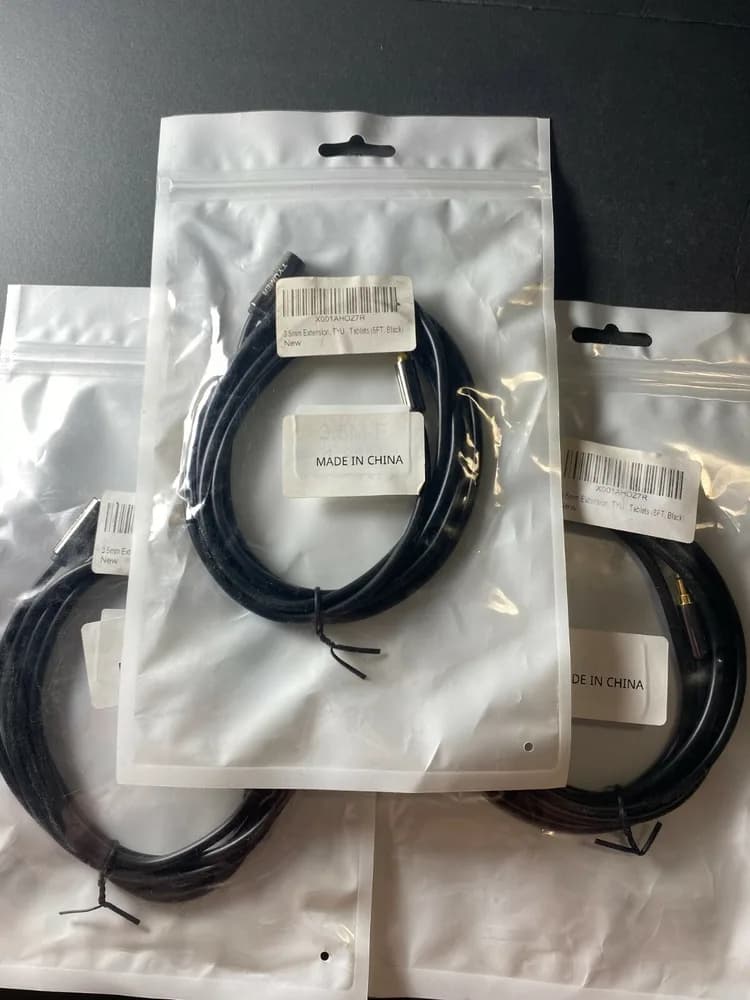 3 Pack 6ft 3.5mm Stereo Audio TYUMEN Cable Extension Cord Male to Female