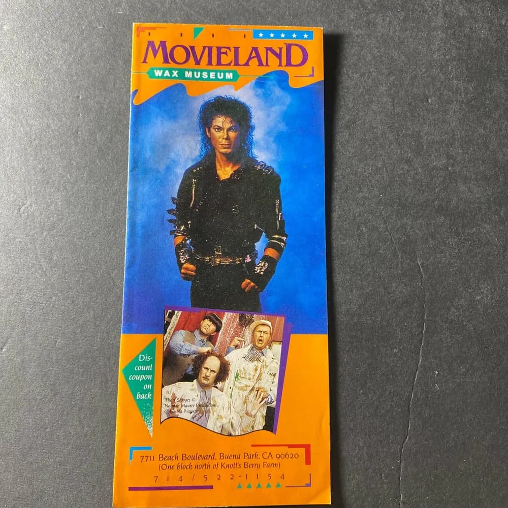 MovieLand Wax Museum Brochure Buena Park California early 90's Vintage