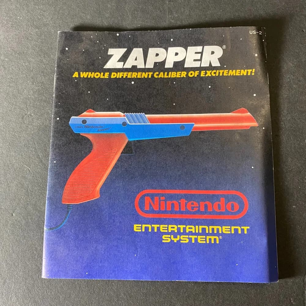 ORIGINAL NINTENDO NES ZAPPER INSTRUCTION BOOK BOOKLET MANUAL 1988 - Manual Only