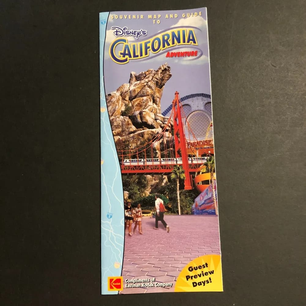 DISNEY'S CALIFORNIA ADVENTURE Brochure Souvenir Map and Guide | Preview Days