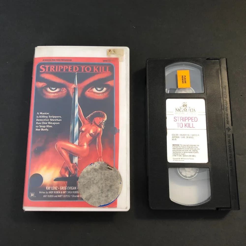 Stripped to Kill, VHS Tape, PLAY TSETED, Ex-Rental white case
