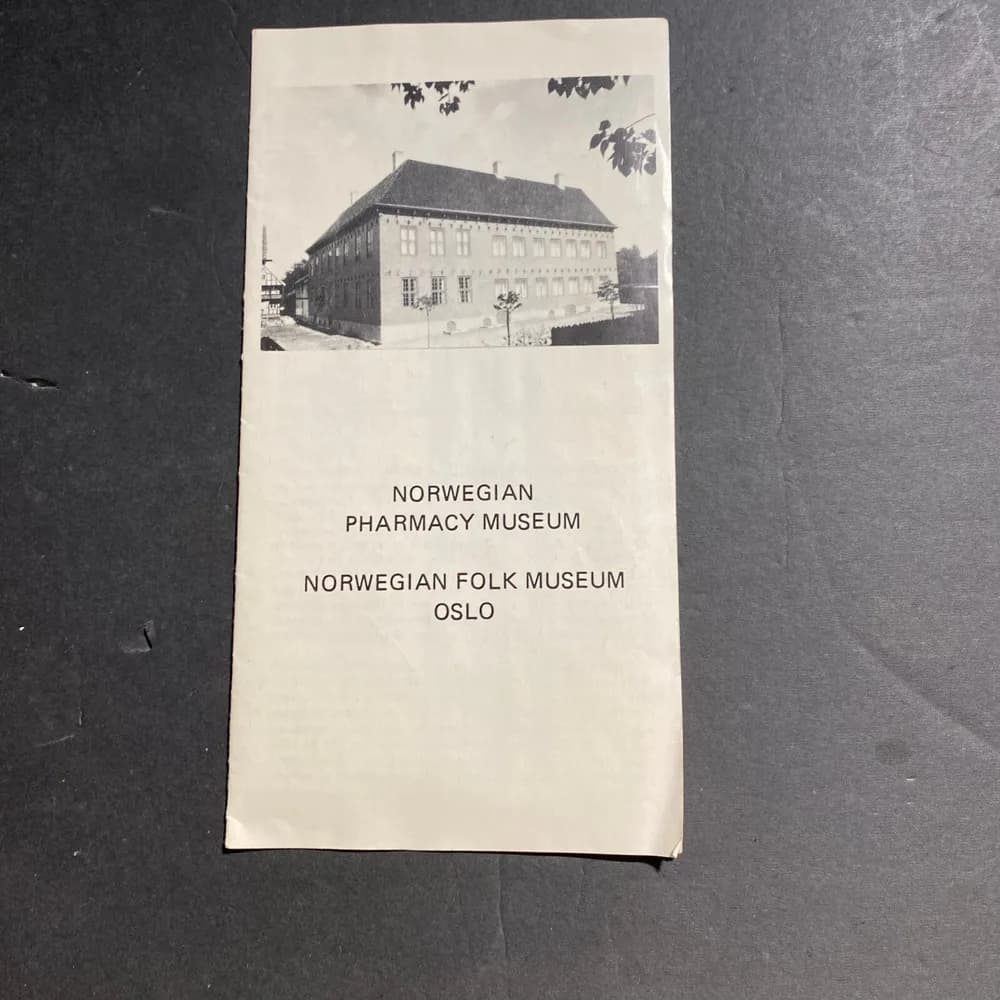 Vintage Norwegian Pharmacy Museum & Folk Museum Oslo Brochure - Collectible MAP