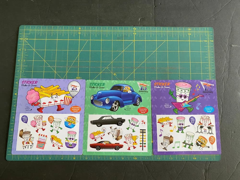 3 In N Out Burger 2024 Kids Make A Scene 75th Anniversary Sticker Lot So. Cal