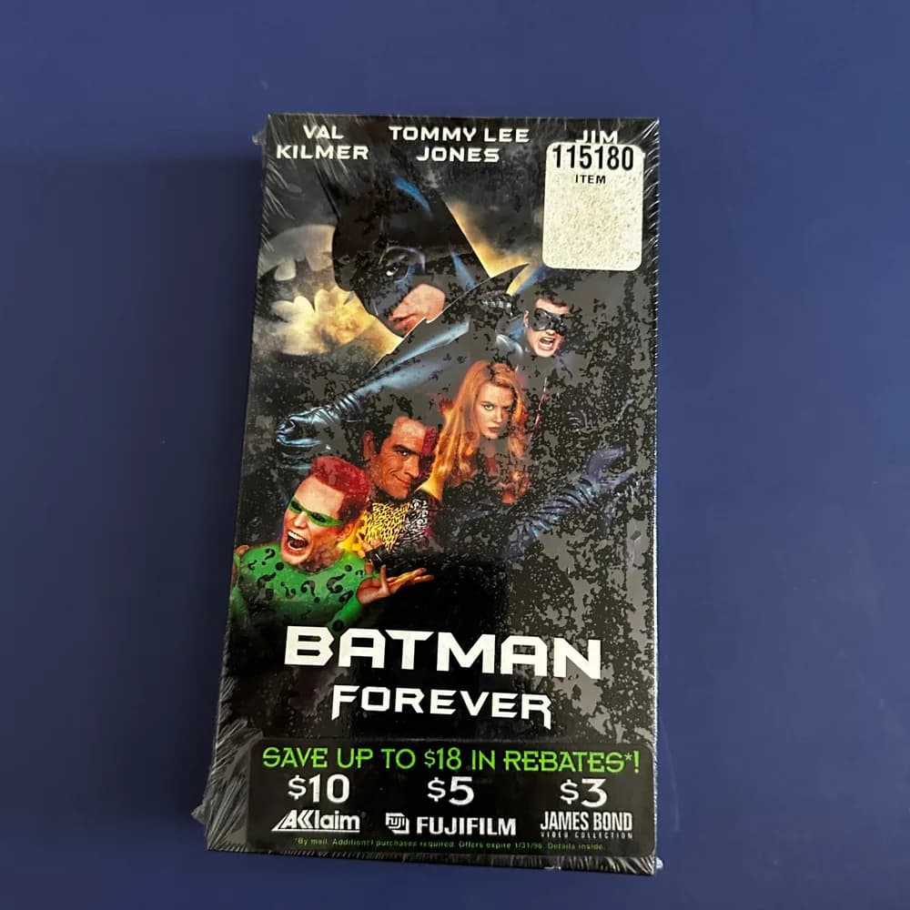 Batman Forever 1995 VHS Video Tape First Print Watermark Hype Sticker BRAND NEW